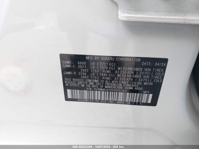4S4WMAUD5R3435203 Subaru Ascent Limited 7-passenger