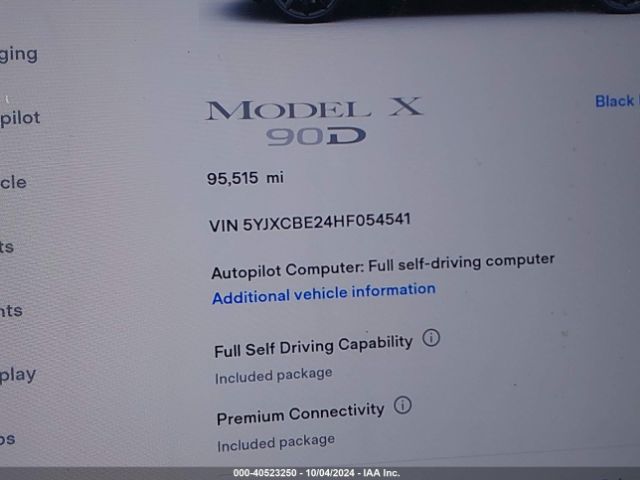 5YJXCBE24HF054541 Tesla Model X 100d/75d/90d