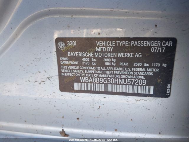 WBA8B9G30HNU57209 BMW 330I