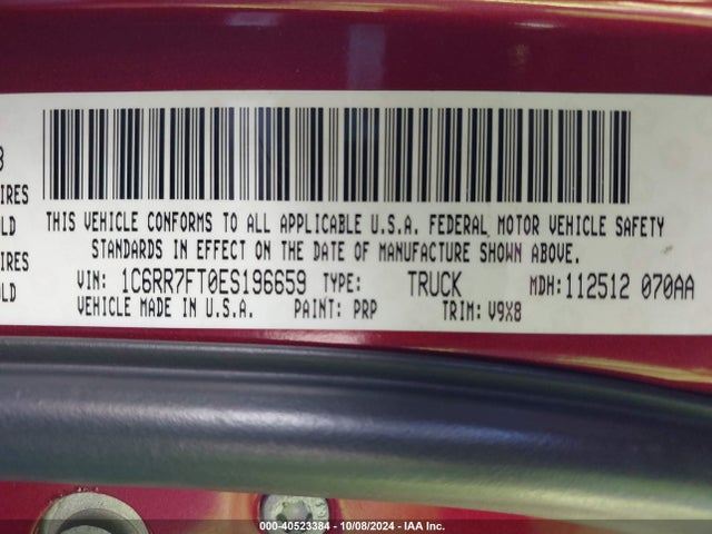 RAM 1500 Express 2014 1C6RR7FT0ES196659 Image 9
