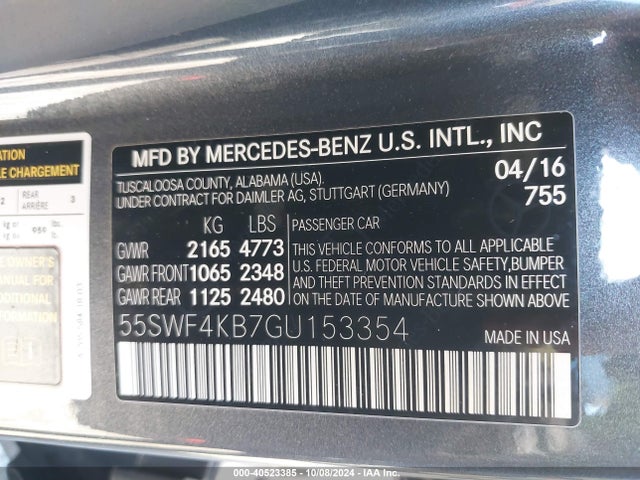 55SWF4KB7GU153354 Mercedes-Benz C 300 4matic/luxury 4matic/sport 4matic