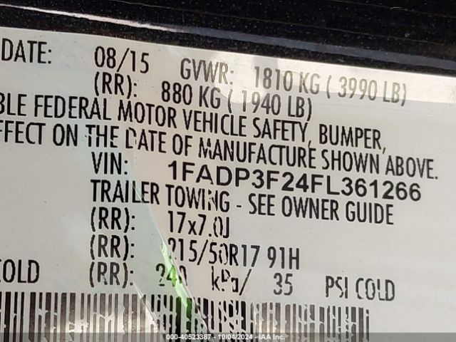 1FADP3F24FL361266 Ford FOCUS SE