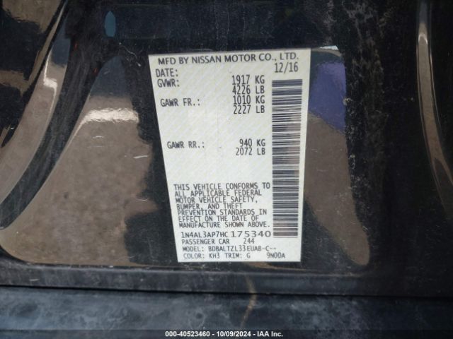 1N4AL3AP7HC175340 Nissan Altima 2.5 Sl