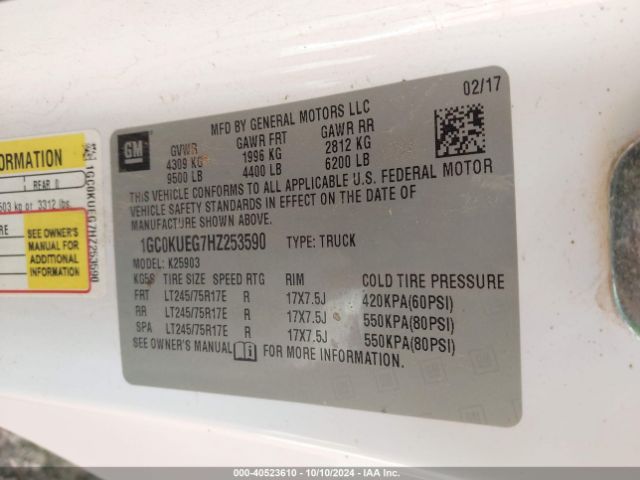 1GC0KUEG7HZ253590 Chevrolet Silverado 2500hd Wt