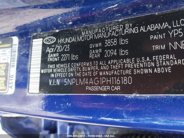Hyundai ELANTRA SEL 2023 5NPLM4AG1PH116180 Image 9