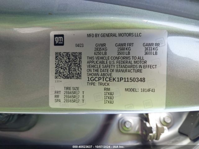 1GCPTCEK1P1150348 Chevrolet Colorado 4wd  Short Box Lt