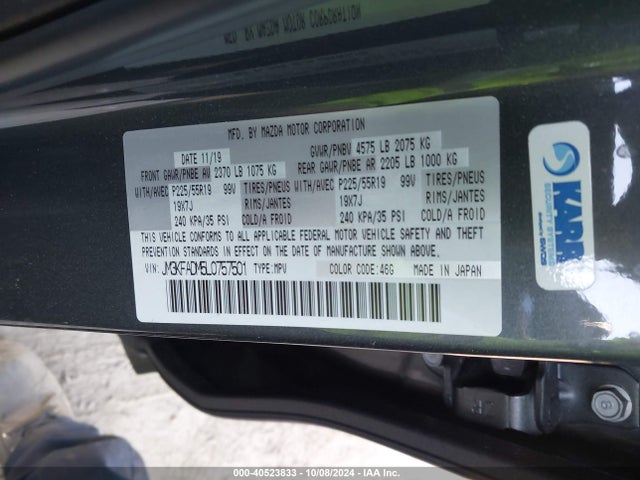 Mazda Cx-5 Grand Touring 2020 JM3KFADM5L0757501 Image 9
