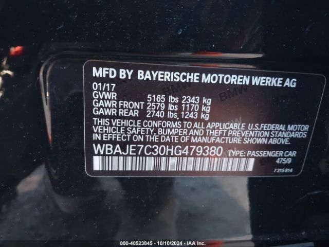 WBAJE7C30HG479380 BMW 540i Xdrive
