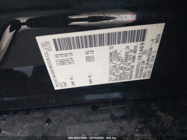 1N4AA6FV3LC381469 Nissan Maxima Platinum Xtronic Cvt