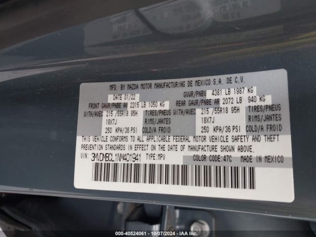 3MVDMBCL1NM401941 Mazda Cx-30 Carbon Edition