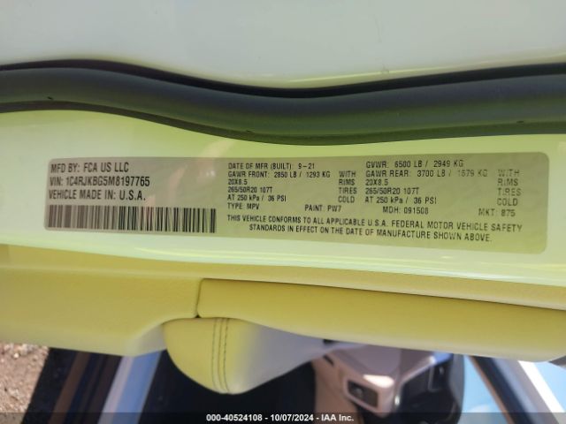 1C4RJKBG5M8197765 Jeep Grand Cherokee L Limited 4x4