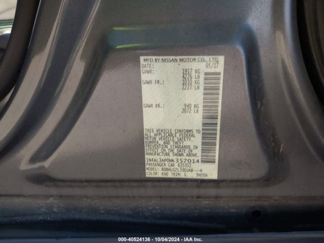 1N4AL3AP0HN357014 Nissan Altima 2.5 S