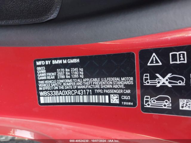 WBS33BA0XRCP43171 BMW M4 Competition Xdrive