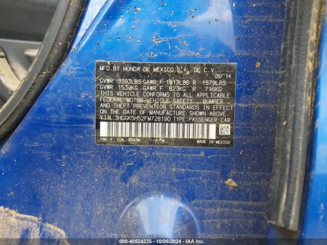 3HGGK5H52FM728190 Honda FIT LX