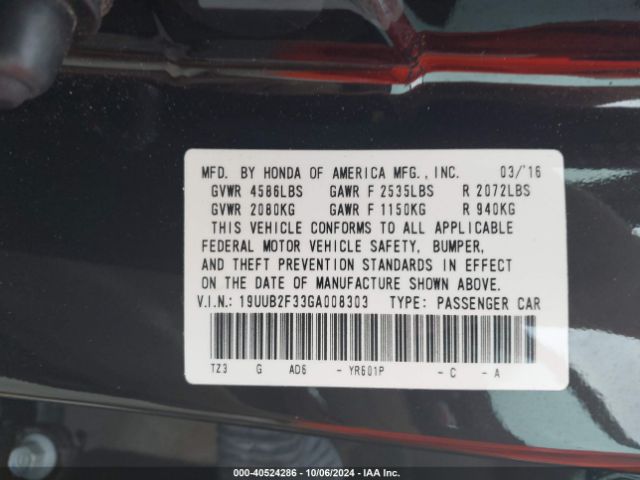 19UUB2F33GA008303 Acura Tlx V6