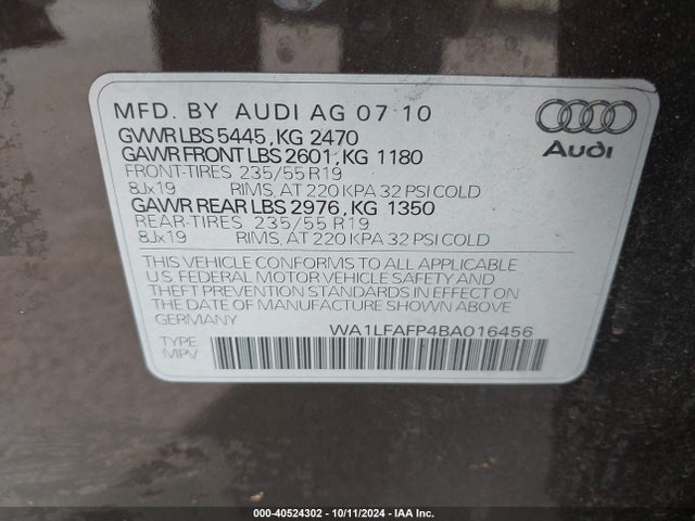 2011 AUDI Q5 WA1LFAFP4BA016456 Photo 8