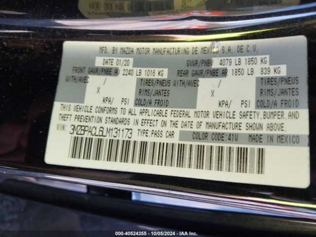 3MZBPACL6LM131173 Mazda Mazda3 Select Package