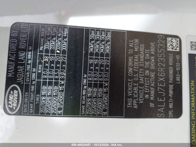SALEJ7EX6R2355329 Land Rover Defender 110 P300