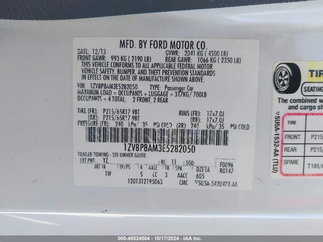 Ford Mustang V6 2014 1ZVBP8AM3E5282050 Image 9