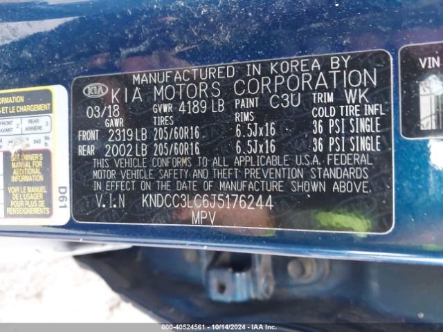 KNDCC3LC6J5176244 KIA NIRO EX