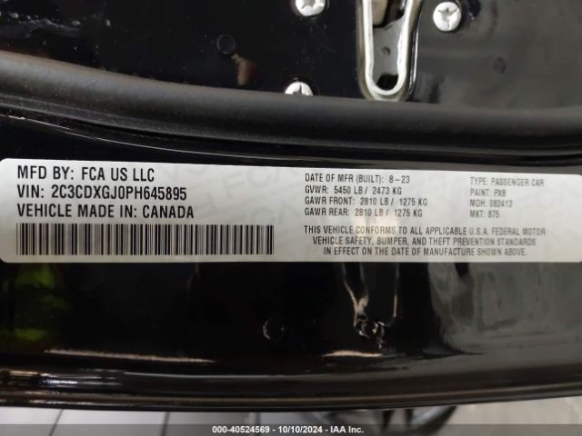 2C3CDXGJ0PH645895 Dodge Charger Scat Pack Widebody