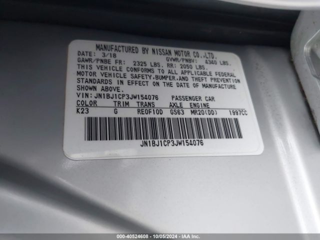 JN1BJ1CP3JW154076 Nissan Rogue Sport S