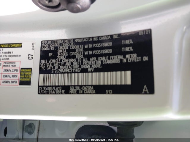 Lexus RX 350 2021 2T2JZMAA9MC211407 Image 9