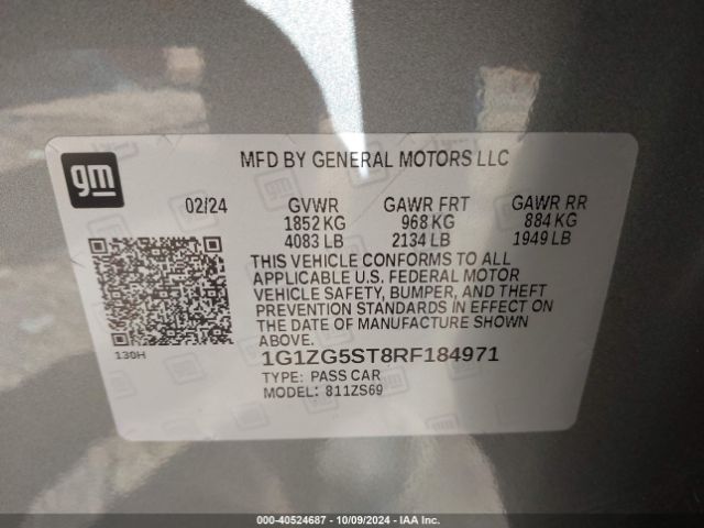 1G1ZG5ST8RF184971 Chevrolet Malibu Fwd Rs