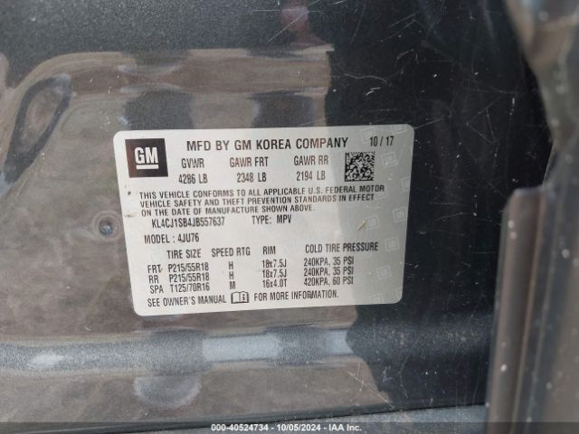 KL4CJ1SB4JB557637 Buick Encore Sport Touring