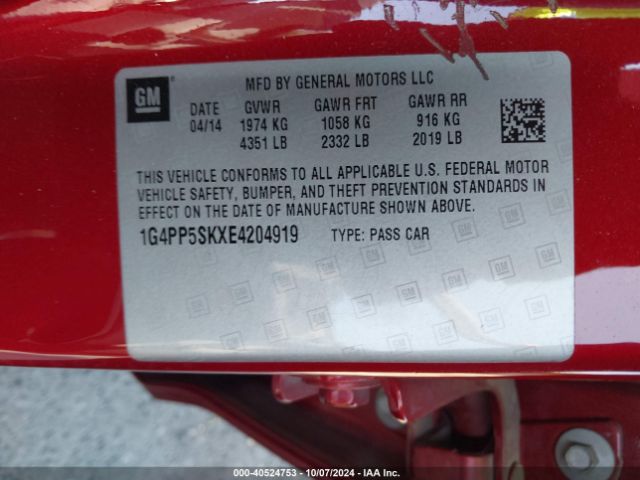 1G4PP5SKXE4204919 Buick Verano