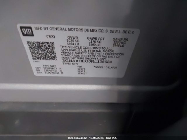 3GNAXHEG0RL135684 Chevrolet Equinox Fwd Ls