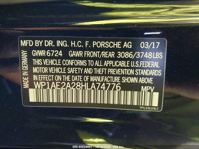 WP1AE2A28HLA74776 Porsche Cayenne E-hybrid S Platinum Edition