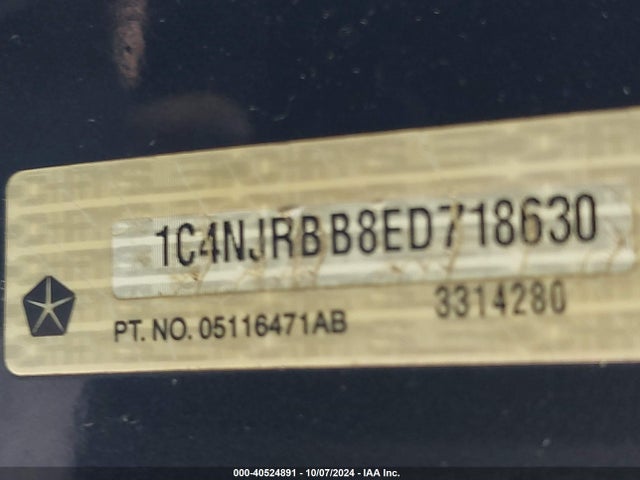 1C4NJRBB8ED718630 Jeep Patriot Sport