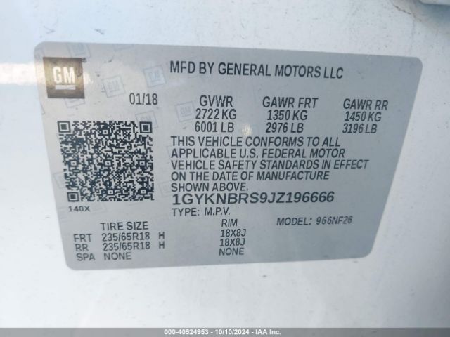 1GYKNBRS9JZ196666 Cadillac Xt5 Standard