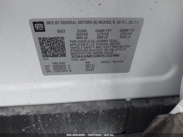 3GNAXMEG9RS102486 Chevrolet Equinox Fwd Rs