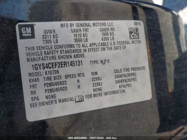 1GYS4CEF2ER145131 Cadillac Escalade Premium