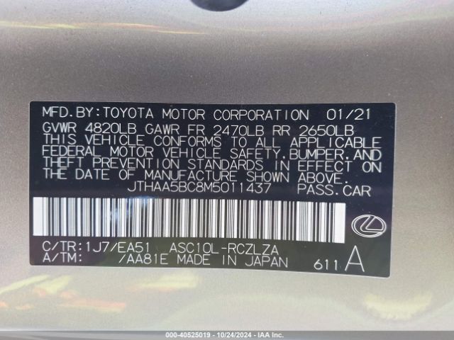 JTHAA5BC8M5011437 Lexus RC 300