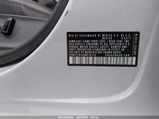 3VW4T7AJ9HM318133 Volkswagen JETTA GLI