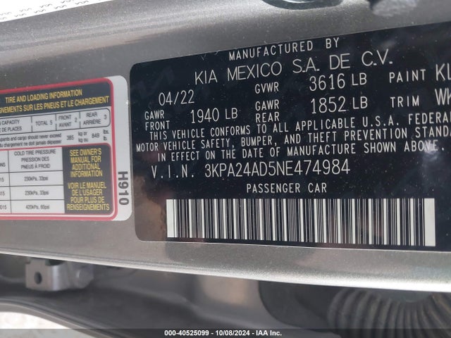 KIA RIO S 2022 3KPA24AD5NE474984 Image 8