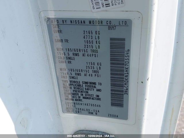 Nissan Nv200 S 2017 3N6CM0KN1HK705546 Image 9