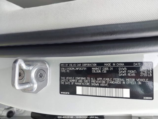 2022 VOLVO S90 LVY062ML2NP263791 Photo 8