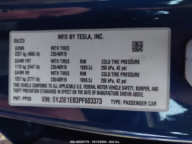 2023 TESLA MODEL 3 5YJ3E1EB3PF603373 Photo 8