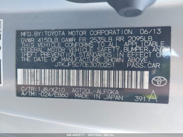 JTKJF5C70E3070251 Scion Tc 10 Series