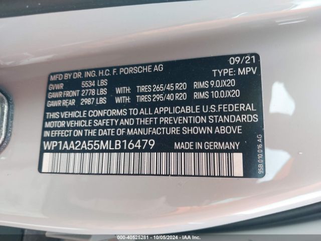 WP1AA2A55MLB16479 Porsche Macan