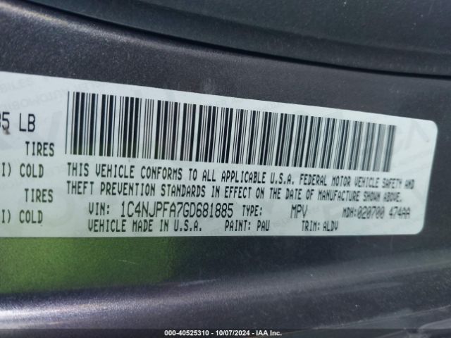 1C4NJPFA7GD681885 Jeep Patriot High Altitude Edition
