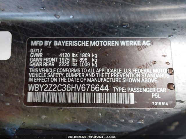 WBY2Z2C36HV676644 BMW I8