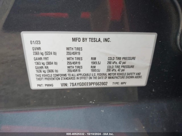 2023 TESLA MODEL Y 7SAYGDEE9PF663902 Photo 8