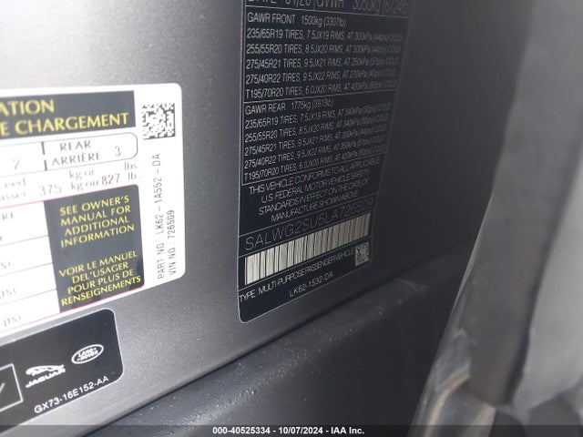 SALWG2SU5LA726509 Land Rover Range Rover Sport Se Mhev