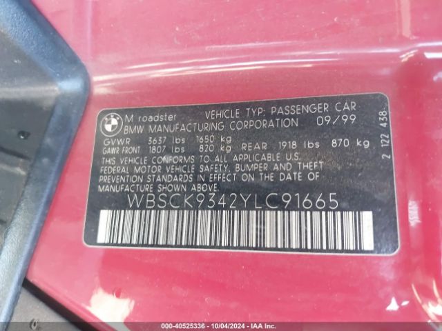 2000 BMW M WBSCK9342YLC91665 Photo 8