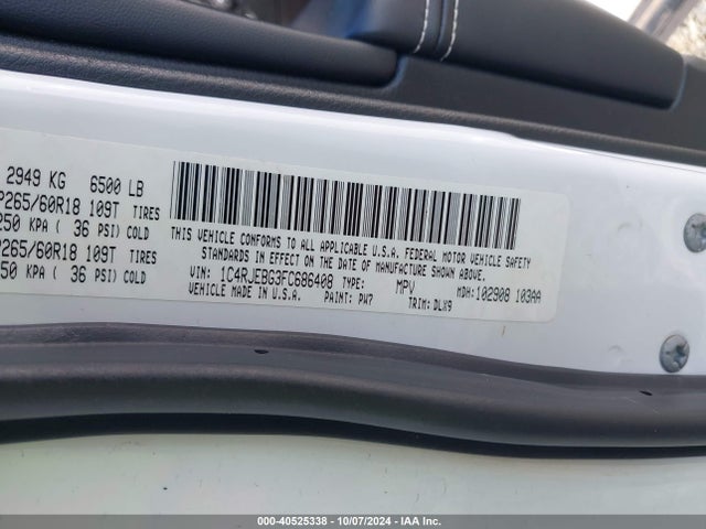 Jeep Grand Cherokee Limited 2015 1C4RJEBG3FC686408 Image 9